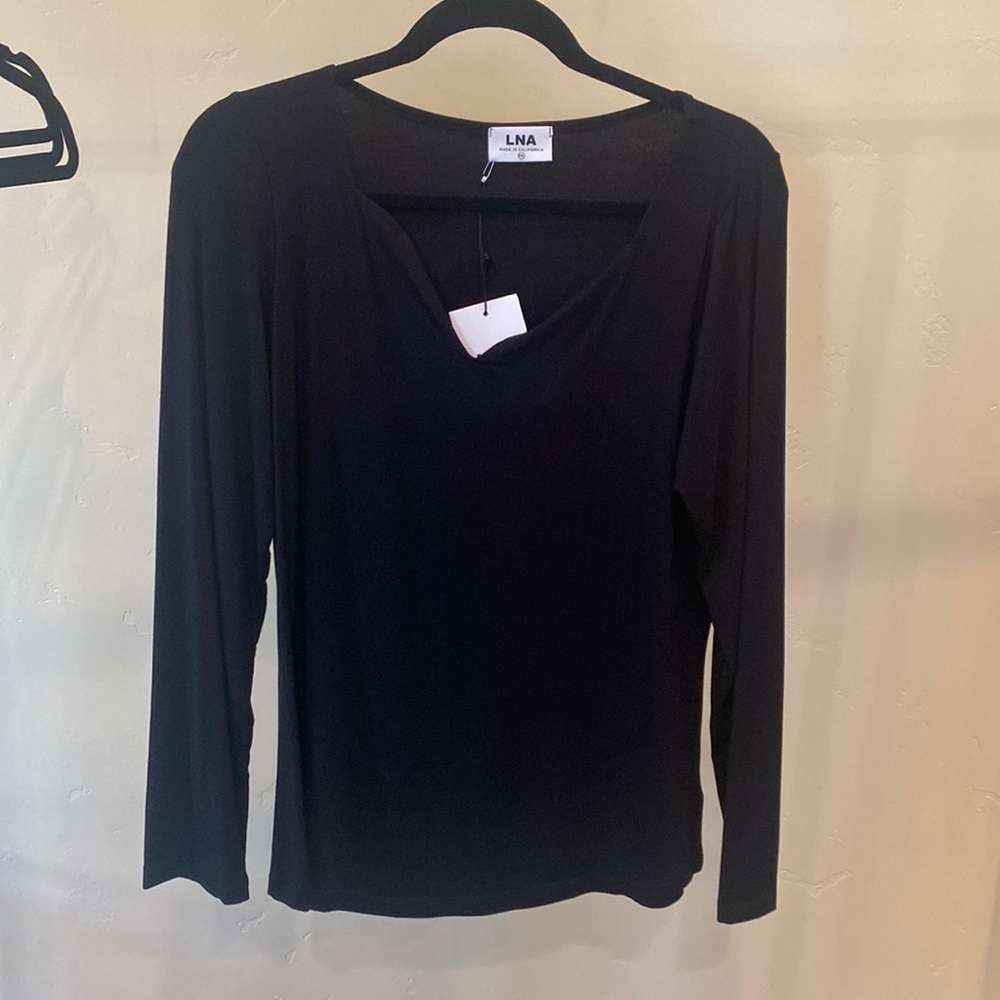 NWT LNA long sleeve sweetheart tee, black, size XXL.